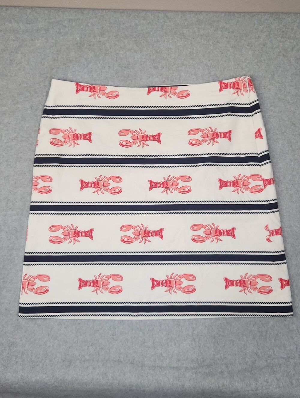 Talbots Women’s Cream Stripe Lobster Print Skirt Size 8P